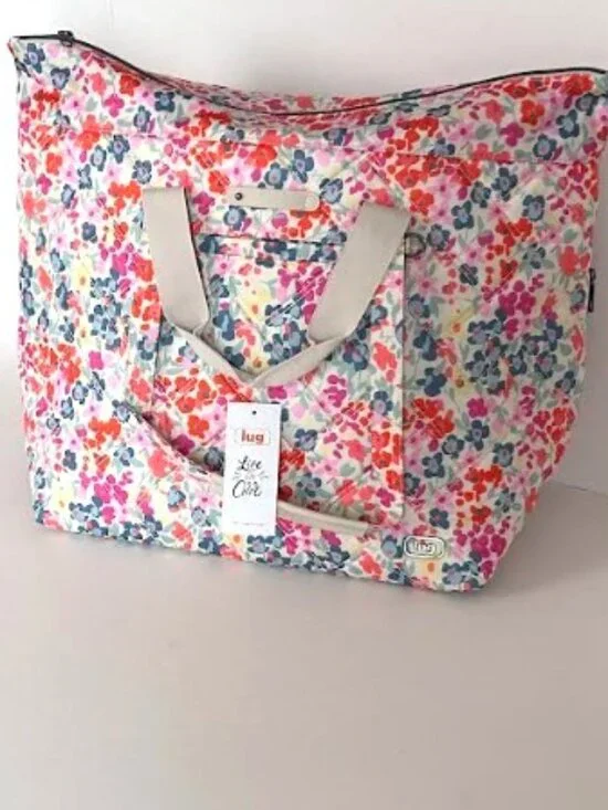 Lug Expandable Carry-All Tote Bag-Ferry SE XL Wildflower Meadow Floral Print - Picture 8 of 15